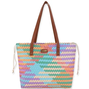 Adelynn | Poly Straw Shoulder Tote | CE6584