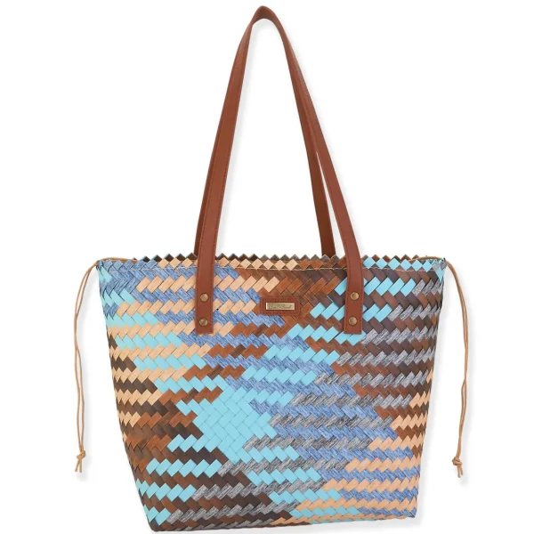 Adelynn | Poly Straw Shoulder Tote | CE6584