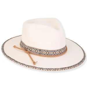 ADORA | Birch | Women's Poly Felt Safari Woven Trim with Braided Faux Suede | AD1572