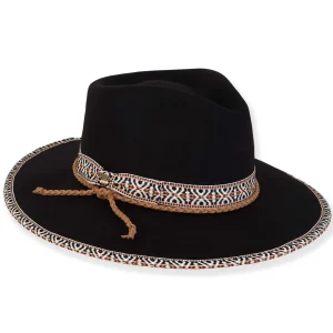 ADORA | Birch | Women's Poly Felt Safari Woven Trim with Braided Faux Suede | AD1572