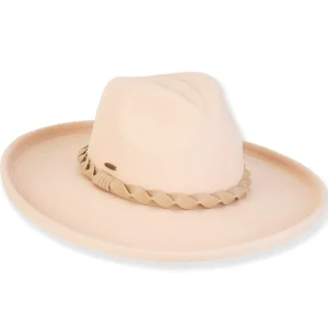 ADORA | Citrine | Women's Poly Felt Safari Faux Felt with Self Braided Trim | AD1556