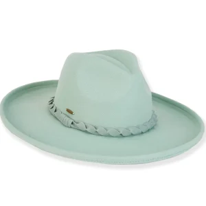 ADORA | Citrine | Women's Poly Felt Safari Faux Felt with Self Braided Trim | AD1556