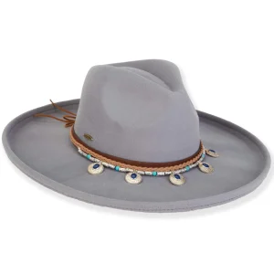 ADORA | Fallon | Women's Poly Felt Safari Faux Leather with Silver Charms | AD1581