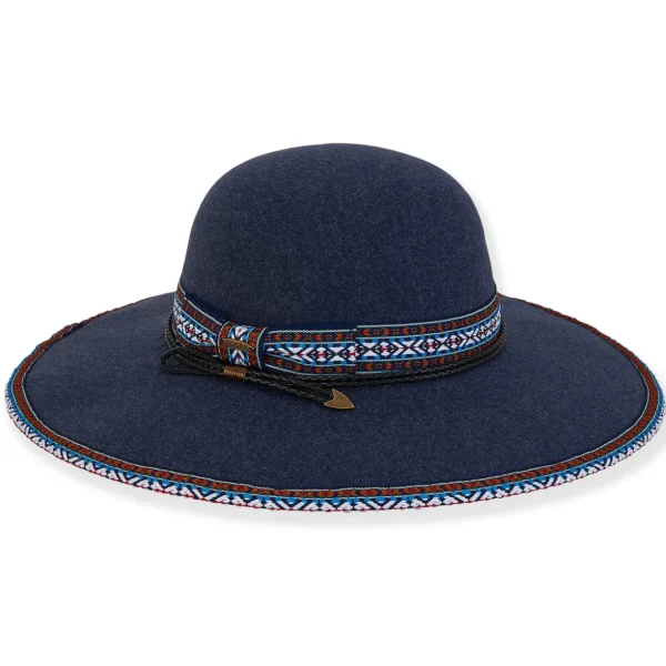 ADORA | Lennox | Women's Poly Felt Floppy Woven Ribbon Braided Faux Leather | AD1573
