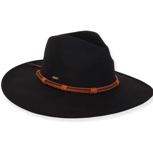 ADORA | Lugh | Women's Poly Felt Safari Faux Leather Trim | AD1570