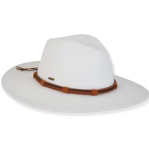 ADORA | Lugh | Women's Poly Felt Safari Faux Leather Trim | AD1570
