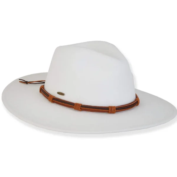 ADORA | Lugh | Women's Poly Felt Safari Faux Leather Trim | AD1570