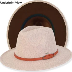 ADORA | Tawny | Women's Poly Felt Safari Faux Leather Buckle Trim | AD1579