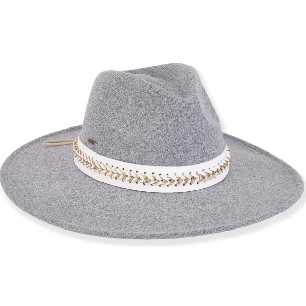 ADORA | Wheatley | Women&#x27;s Poly Felt Safari Braided Faux Leather Gold Chain | AD1571