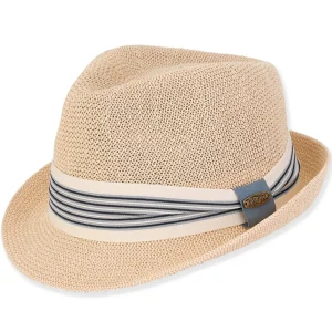 Aiden | Men's Poly Straw Fedora Hat | HTT1175
