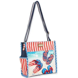 Americana Beach Flip Flops | Artistic Totes Crossbody | PB9561