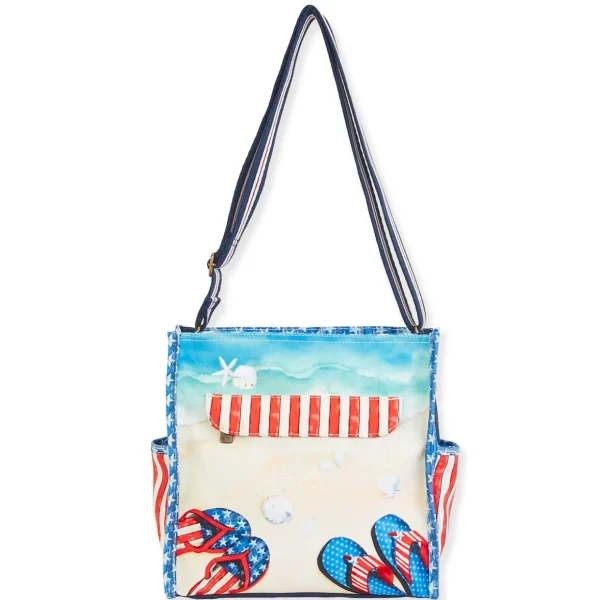 Americana Beach Flip Flops | Artistic Totes Crossbody | PB9561