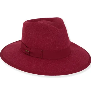 Arlet | Women's Poly Faux Felt Safari Grosgrain Studs Bow & Brim Edge | AD1569