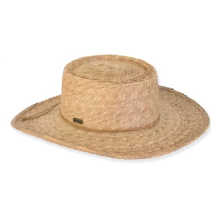 Audrey | Women's Natural Palm Straw Gambler Hat | HH3177