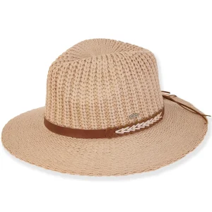 Aurelia | Women's Poly Fabric Safari Faux Leather Trim | AD1612