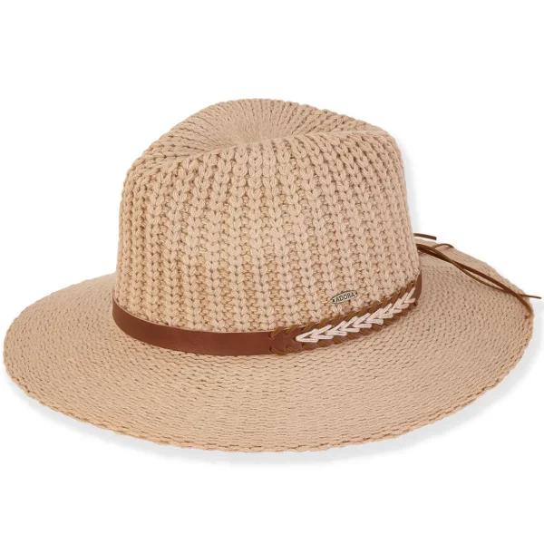 Aurelia | Women's Poly Fabric Safari Faux Leather Trim | AD1612