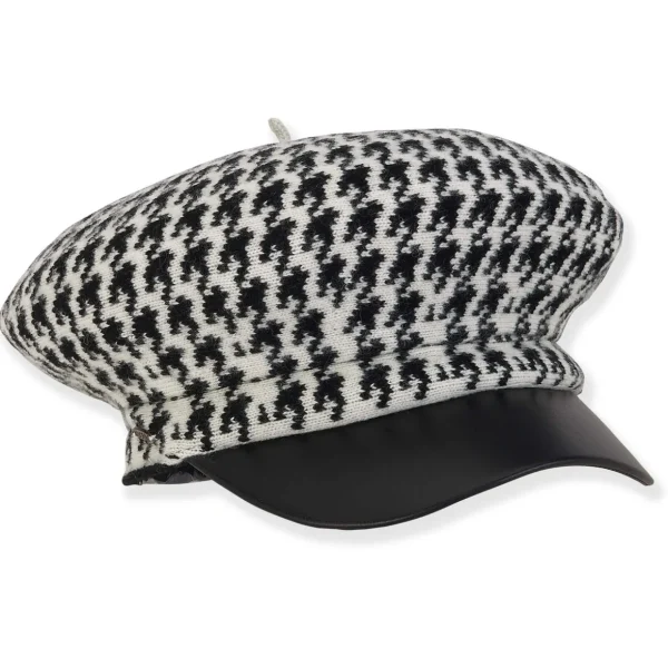 Autumn | Women's Soft Wool Newsboy Faux Leather Brim | AD1552