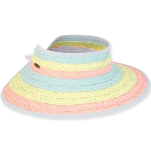 Avery | Women's Paper Straw Roll-Up Sun Visor Hat | HCJ421