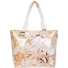Beige, Canvas/PVC Shoulder Tote | CE6617 A