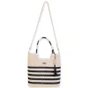 Black, Paper Crochet Shoulder Tote | CE6704 A