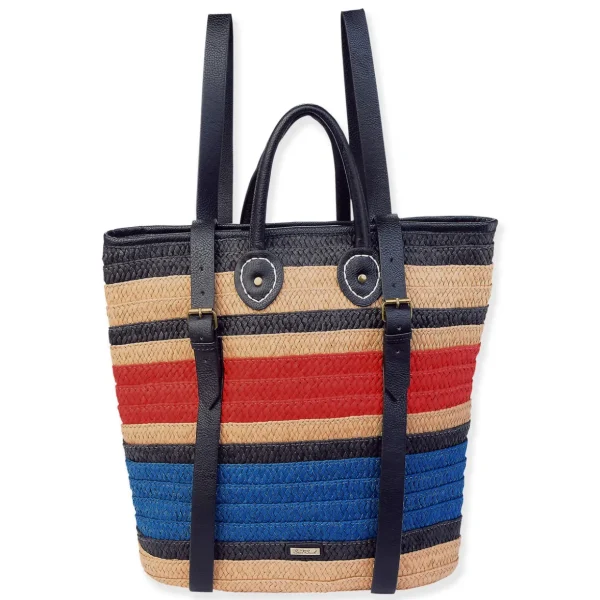 Black, Paper Straw Backpack | CE6642 B