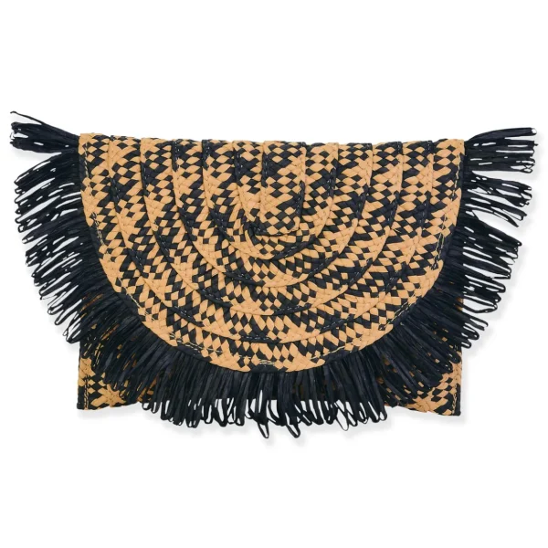 Black, Paper Straw Clutch | CE6725 B