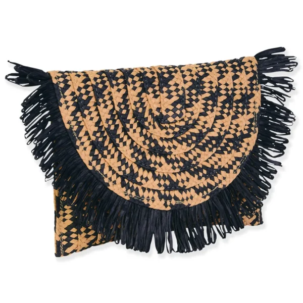Black, Paper Straw Clutch | CE6725 B