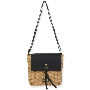 Black, Paper Straw Crossbody | CE6712 C
