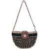 Black, Paper Straw Crossbody | CE6736 B