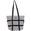Black, Poly Straw Shoulder Tote | CE6634 B