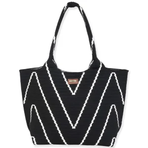 Black, Polyester Shoulder Tote | CE6662 B