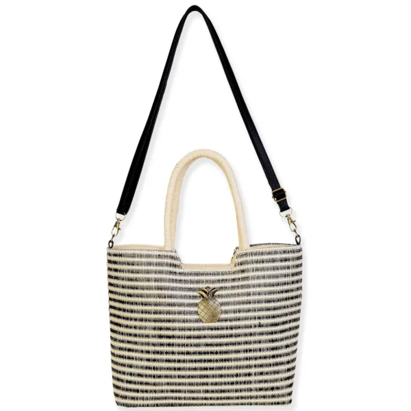 Black, PP Straw Shoulder Tote | CE6733 B