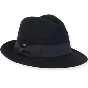 Blaze | Women's Wool Felt Fedora Grosgrain Trim | AD1596