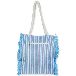 Blue, 70% Cotton/30% Poly Shoulder Tote | CE6730 B
