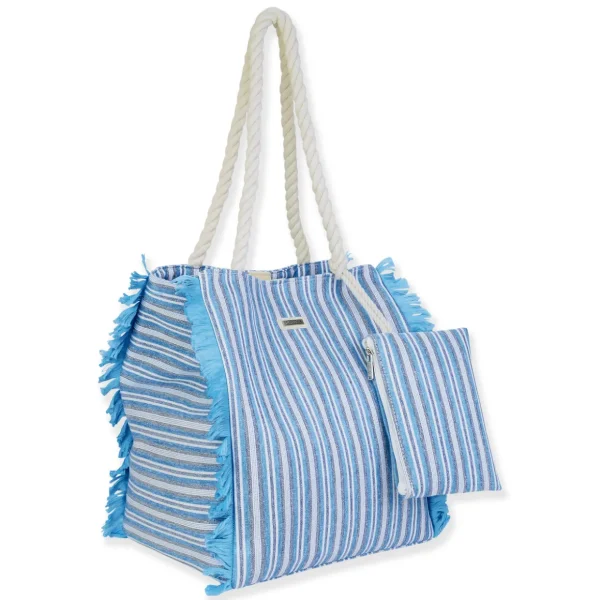 Blue, 70% Cotton/30% Poly Shoulder Tote | CE6730 B