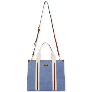 Blue, Canvas Shoulder Tote | CE6621 B