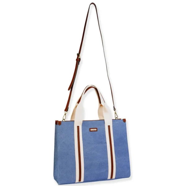 Blue, Canvas Shoulder Tote | CE6621 B