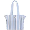 Blue, Linen Shoulder Tote | CE6602 B