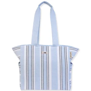 Blue, Linen Shoulder Tote | CE6602 B