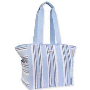 Blue, Linen Shoulder Tote | CE6602 B