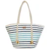 Blue Multi, Paper Straw Shoulder Tote | CE6680 B