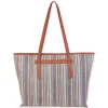 Blue Multi, Poly Straw Shoulder Tote | CE6635 B