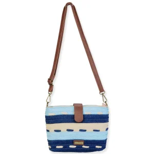 Blue, Paper Straw Crossbody | CE6684 B