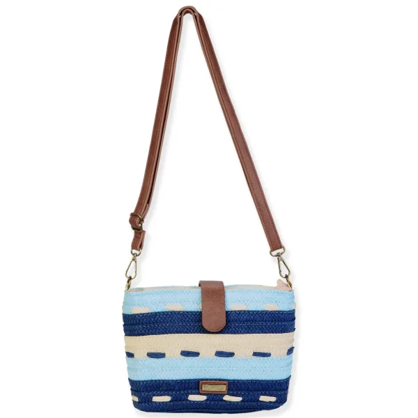 Blue, Paper Straw Crossbody | CE6684 B