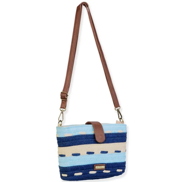 Blue, Paper Straw Crossbody | CE6684 B