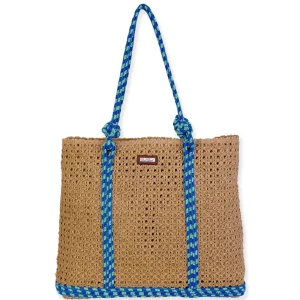 Blue, Paper Straw Handbag | CE6689 B