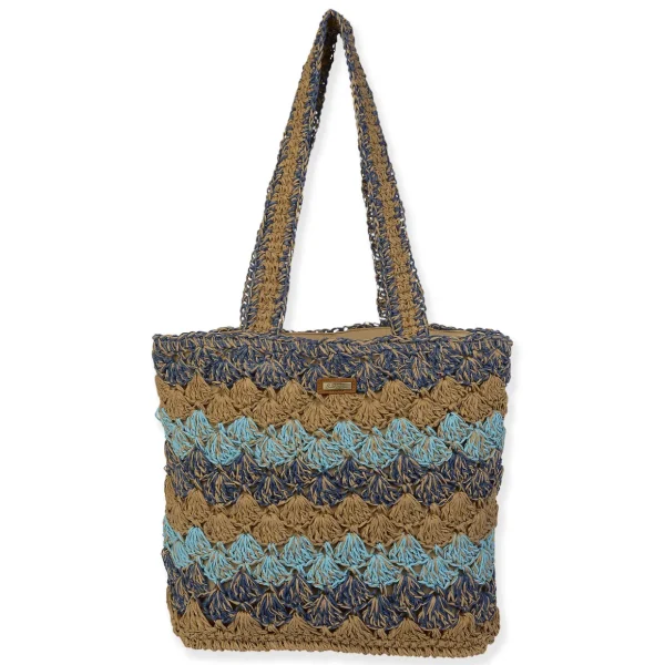 Blue, Paper Straw Handbag | CE6653 B