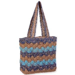 Blue, Paper Straw Handbag | CE6653 B