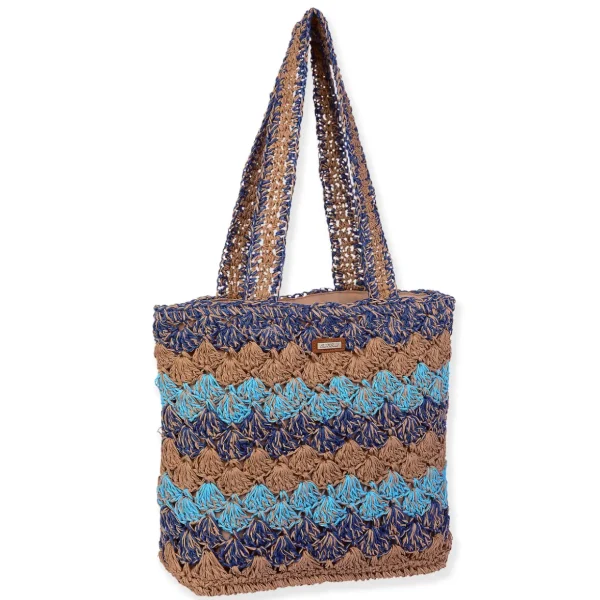 Blue, Paper Straw Handbag | CE6653 B