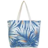 Blue, Paper Straw Shoulder Tote | CJ8891 A